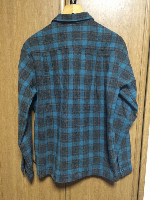 美品 アメリカ製 Royal Knight ロイヤルナイト 80’S 長袖スタンダードカラーシャツ サイズM ブルー色ベースに黒色と橙色のチェック 781_画像6