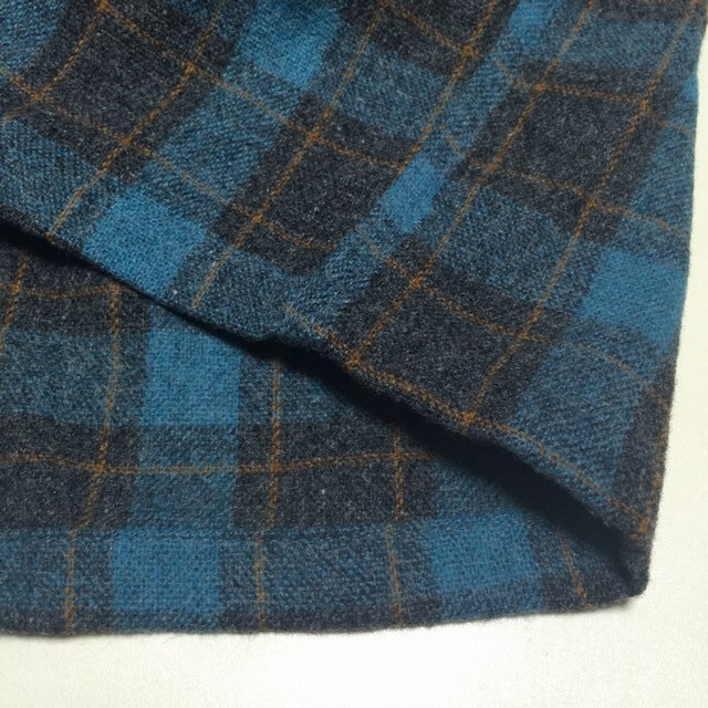 美品 アメリカ製 Royal Knight ロイヤルナイト 80’S 長袖スタンダードカラーシャツ サイズM ブルー色ベースに黒色と橙色のチェック 781_画像8