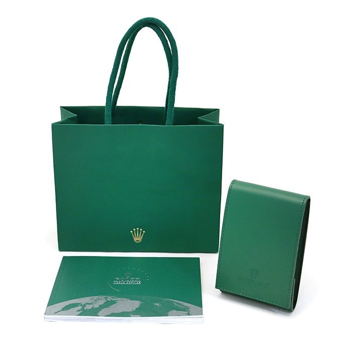 【極美品】ロレックス(ROLEX) 純正 携帯用時計収納ケース ウォッチケース トラベルケース レザー グリーン 冊子・紙袋付き 送料880円