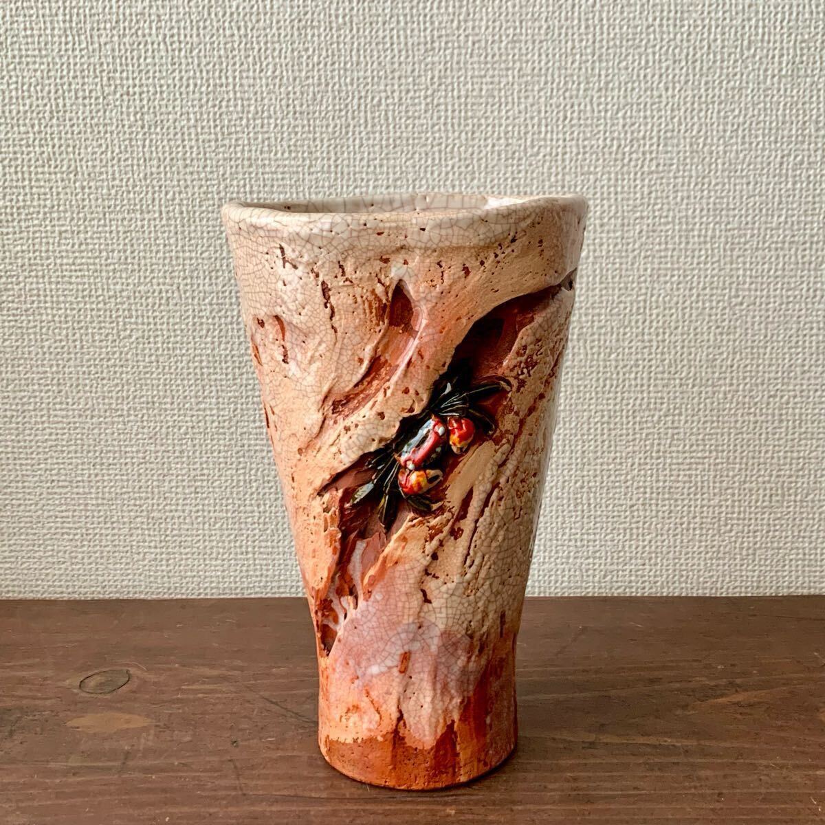 愛媛県伊予 楽山焼 玉井楽山作 天神蟹彫り蓮形菓子器 蟹細工二六焼水月焼 茶道具 Yahoo!オークション - 愛媛楽山焼 玉井楽山作 蟹細工 花瓶 天神