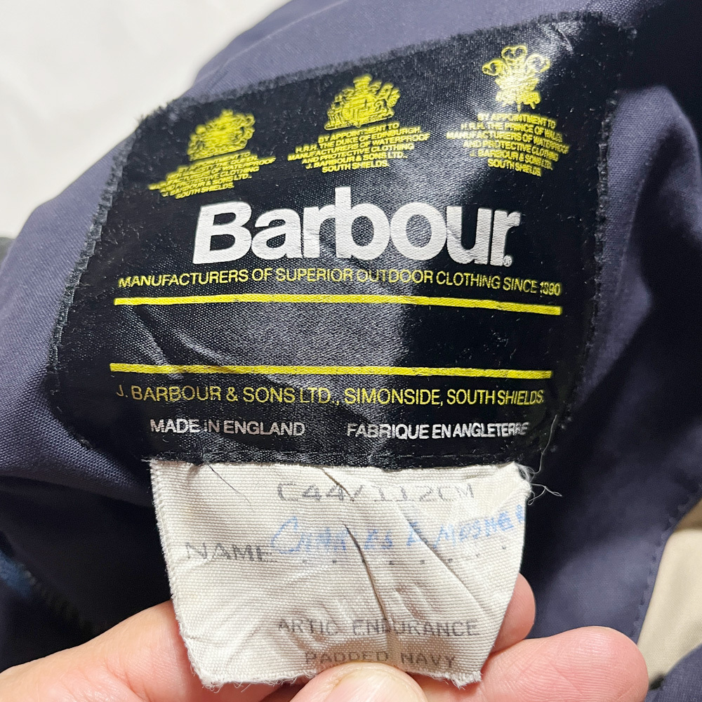 超レア! 90's バブアー アークティック エンデュランス c44 ベンタイル ネイビー barbour arctic endurance ventile navy england 英國 著