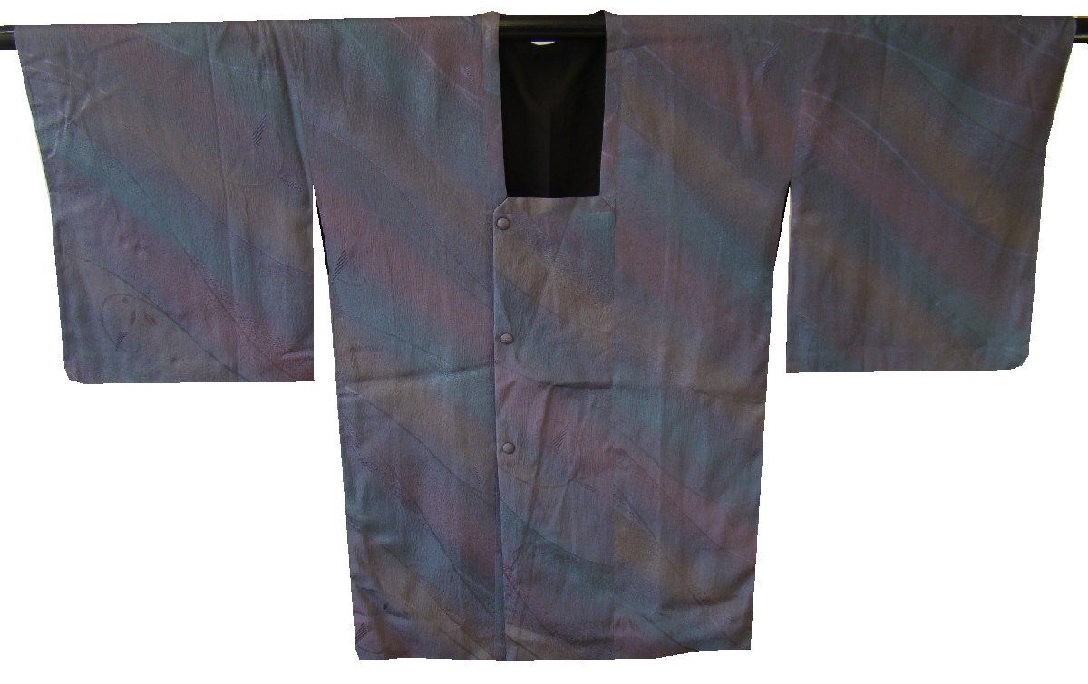時代屋 美品 裄67.5cm 縮緬地 リバーシブル 道行 コート 正絹 未使用 157cm～163cm Cｓ1393