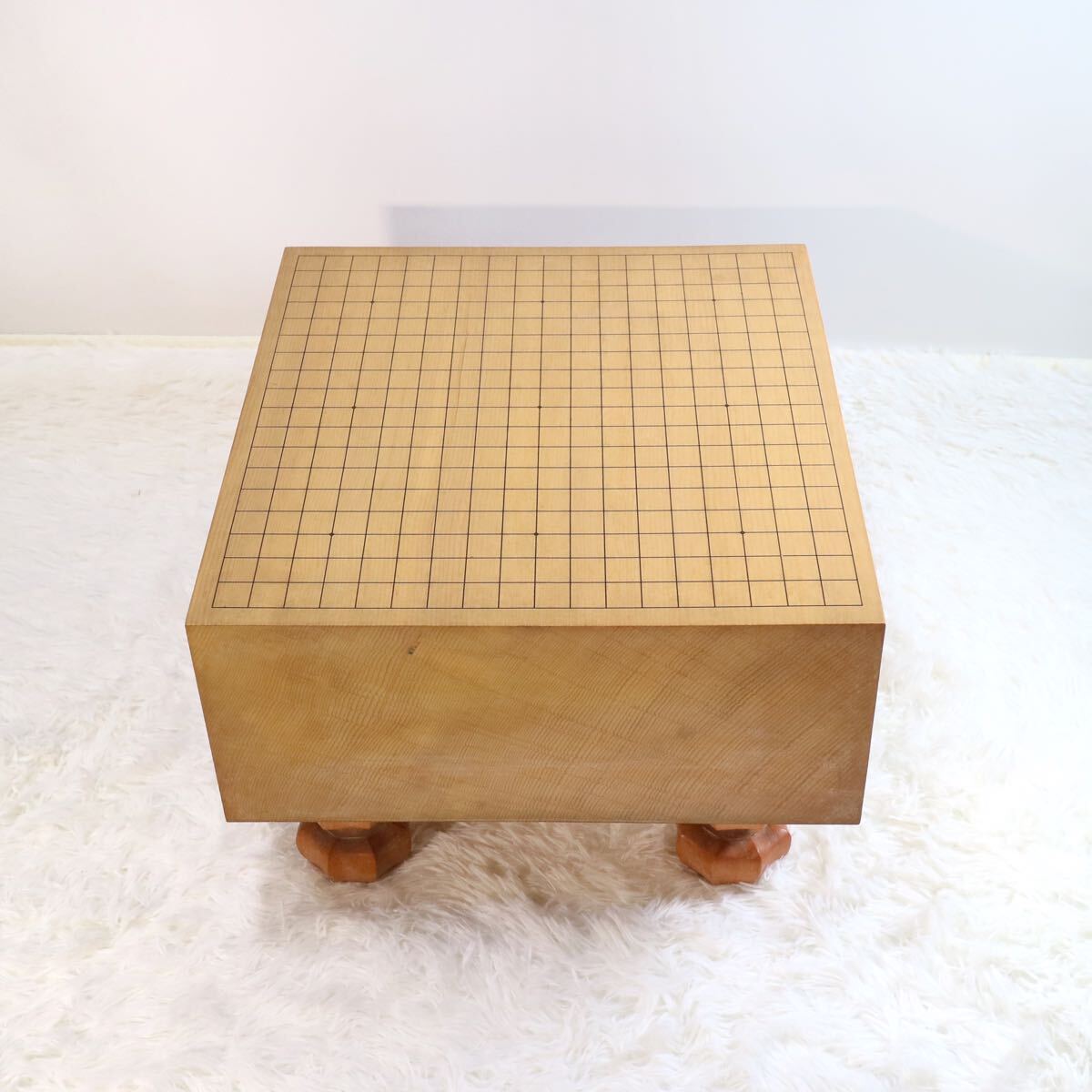 【美品】 碁盤 天然木 柾目 四方柾 足付 脚付碁盤 五寸九分 縦45.5cm/横42cm/盤厚17.8cm/重量16.4kg