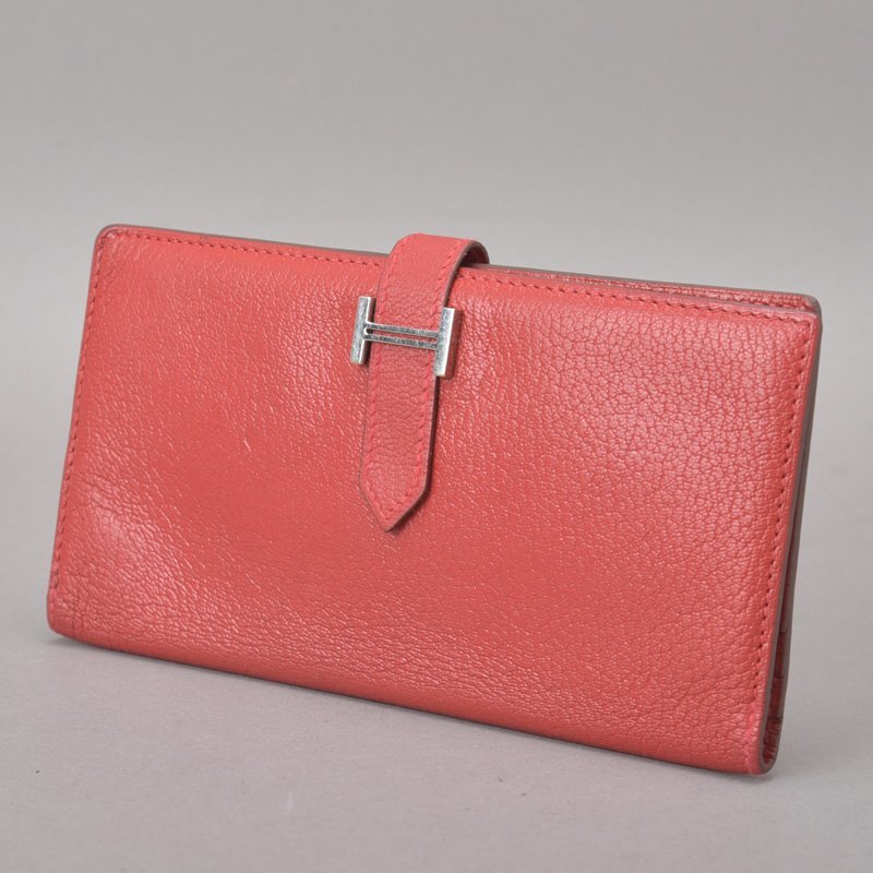 美品 HERMES エルメス ベアン 二つ折り長財布 シェーブル レザー 美品 HERMES エルメス ベアン 二つ折り長財布 シェーブル レザー
