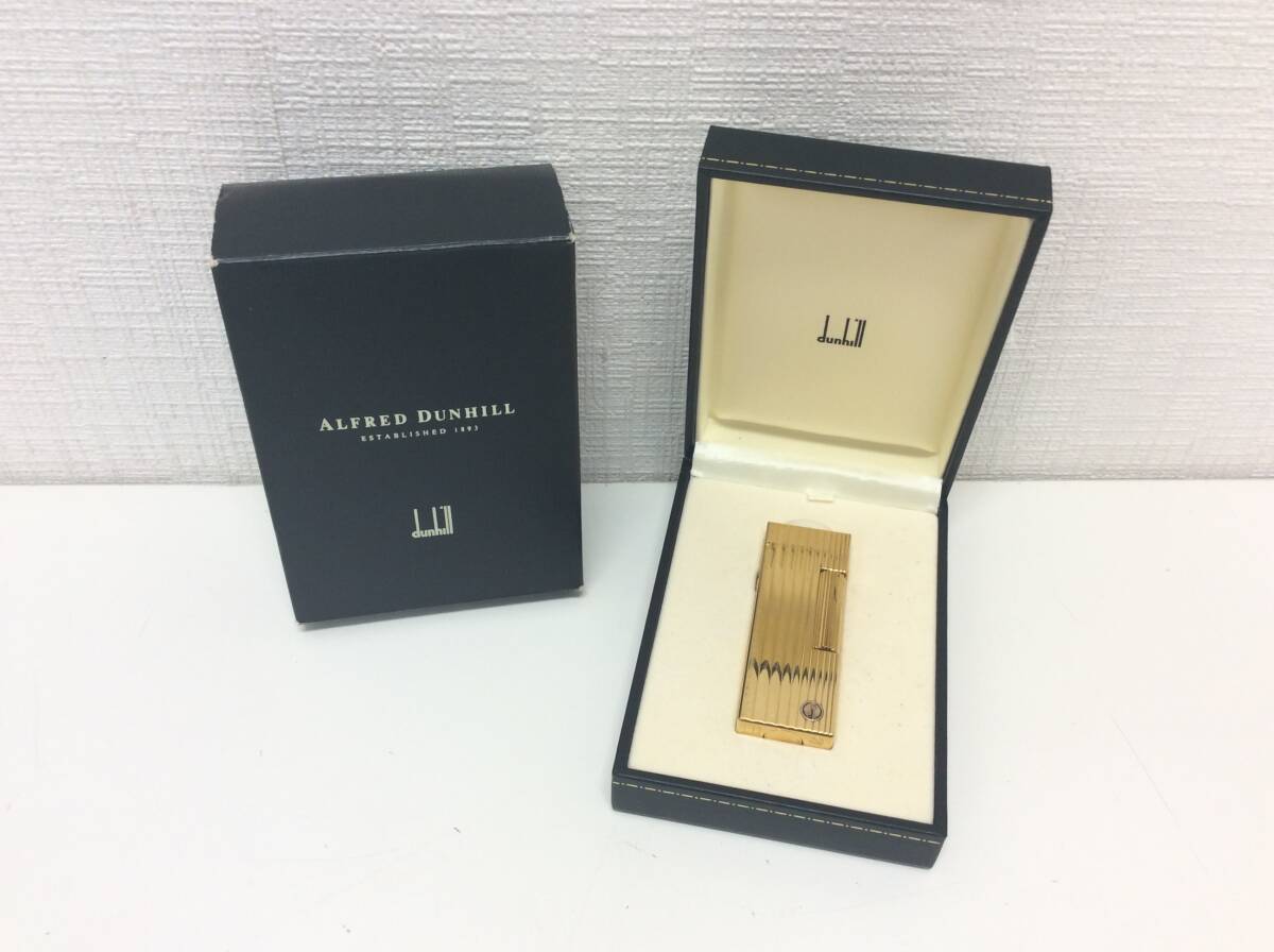 ダンヒル dunhill ジャンク品 ガスライター ローラー式 喫煙具 ゴールドカラー 火花未確認 /IR ■GY18 その他