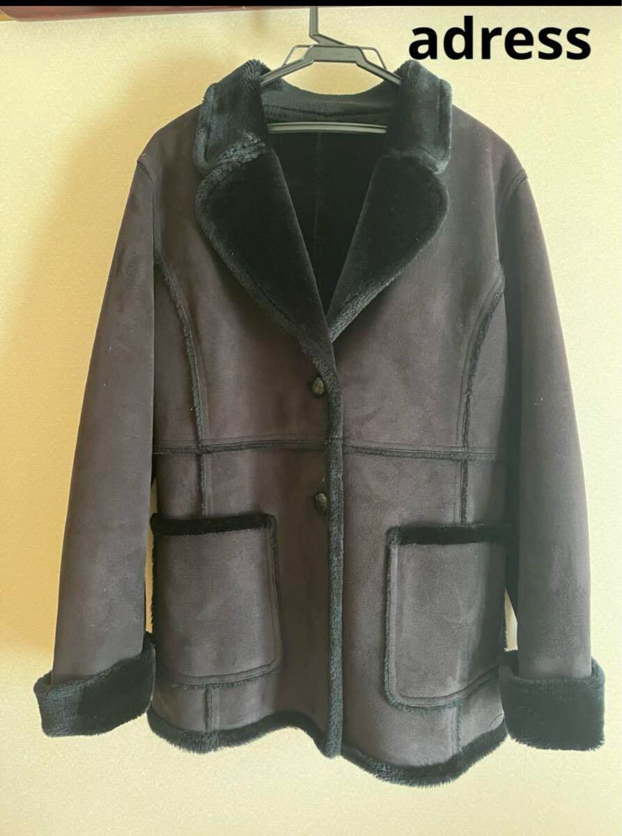 現品のみ！黒　あたたかボア×フェイクムートンコート　13サイズ　XL L L