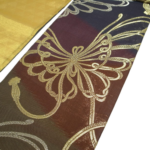 【豪華金銀彩 吉祥花蝶文　リユース袋帯】 豪華金銀彩 吉祥花蝶文リユース袋帯】