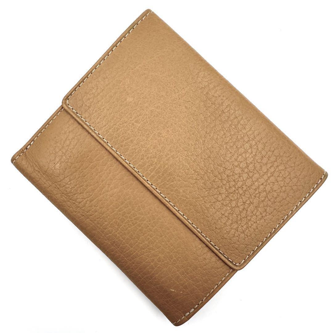 LOEWE ロエベ 折り財布 アナグラム Wホック ワンポイントロゴ レザー