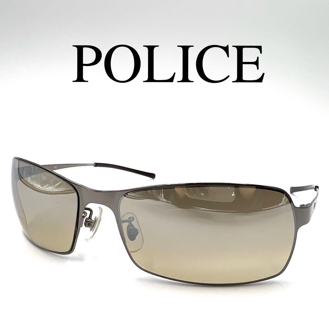 POLICE ポリス サングラス 度なし S8026 サイドロゴ シルバー