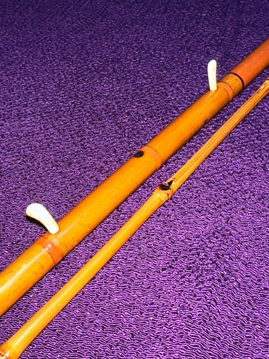 竿治 作 魚竿治焼印 江戸和竿 中通し 手バネ竿 朱色口巻 186cm 2 竿治 作 魚竿治焼印 江戸和竿 中通し 手バネ竿 朱色口巻 186cm 2