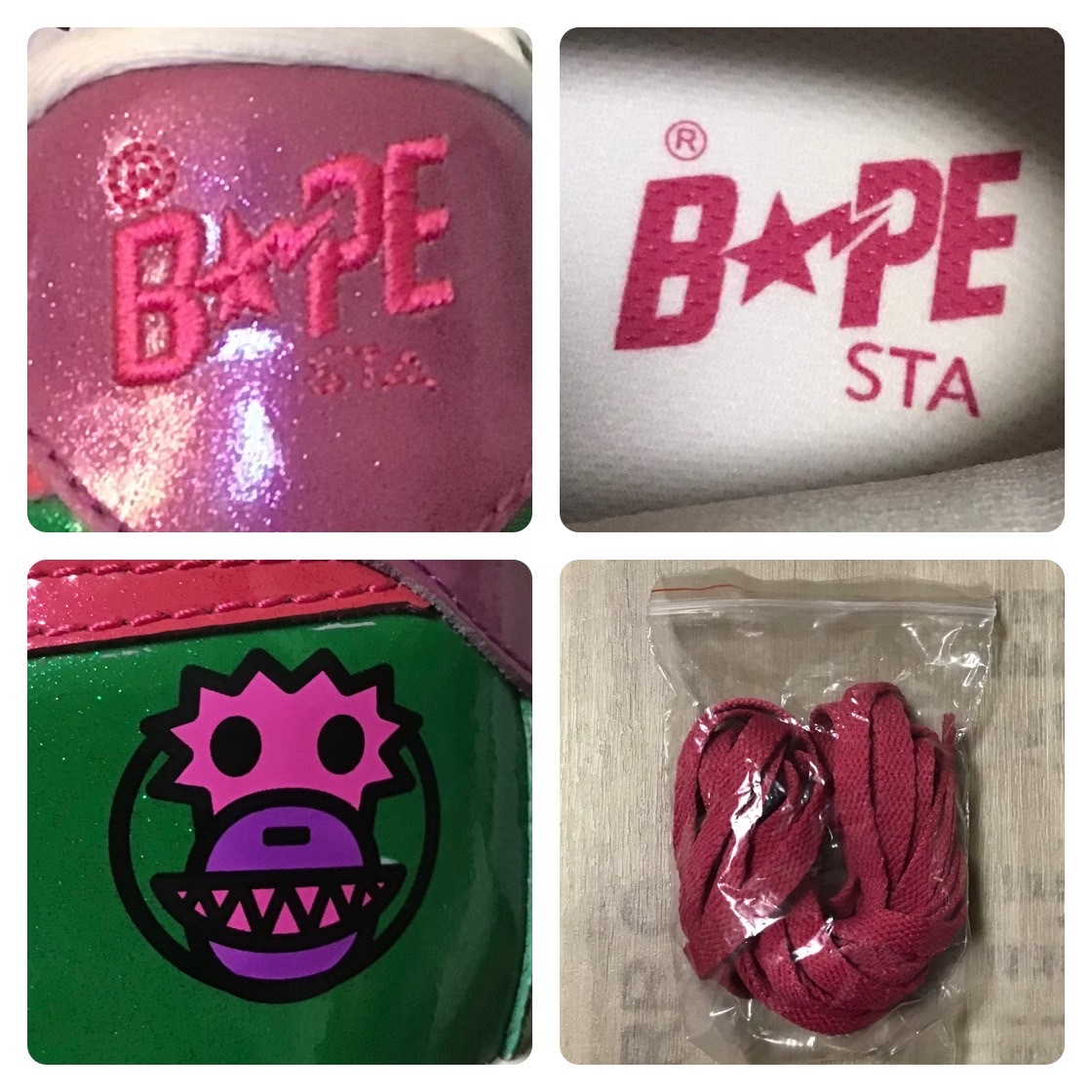 ★未使用品★ ラメ BAPESTA スニーカー 26.5cm a bathing ape glitter BAPE STA shoes エイプ ベイプ ベイプスタ スニーカー NIGO i9al