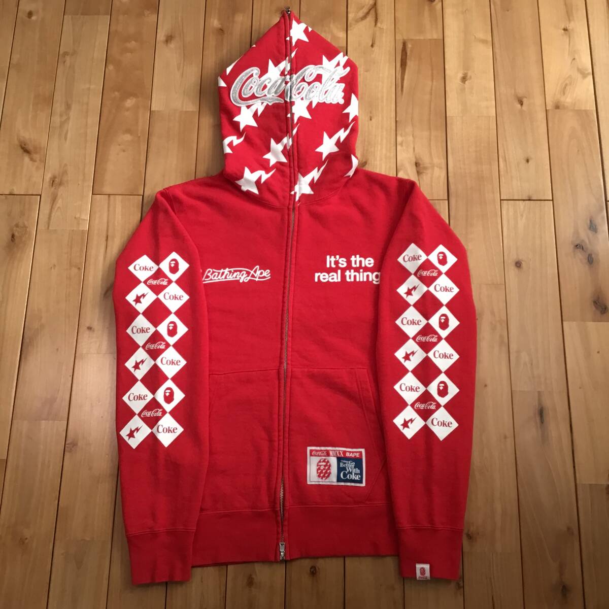 コカコーラ フルジップ パーカー フーディ Lサイズ 炭酸 ロゴ USA古着 コカ・コーラ - 希少 90s コカコーラ フルジップパーカー ビッグ