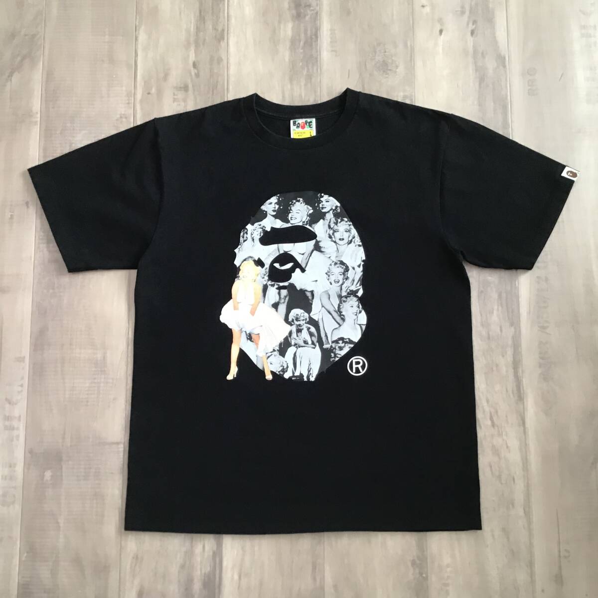 マリリン モンロー × BAPE BIG HEAD Tシャツ Lサイズ ブラック a bathing ape Marilyn Monroe エイプ ベイプ アベイシングエイプ n6618