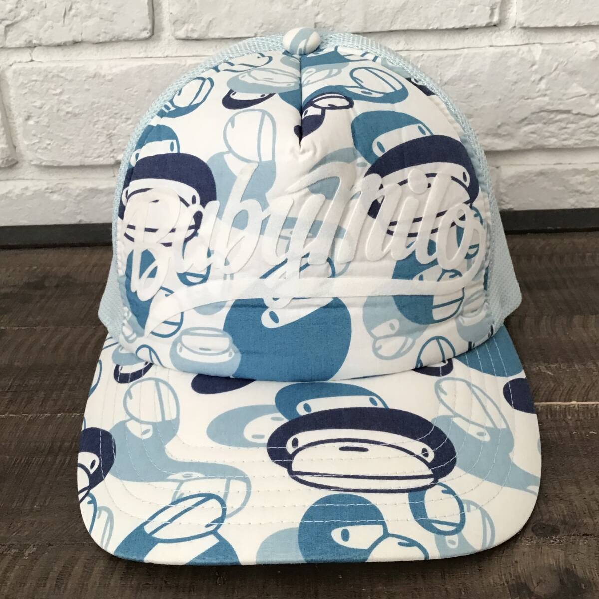 MILO camo сетчатая кепка a bathing ape BAPE Mylo Ape Bape A Bathing Ape blue camo cap trucker hat шляпа NIGO n658