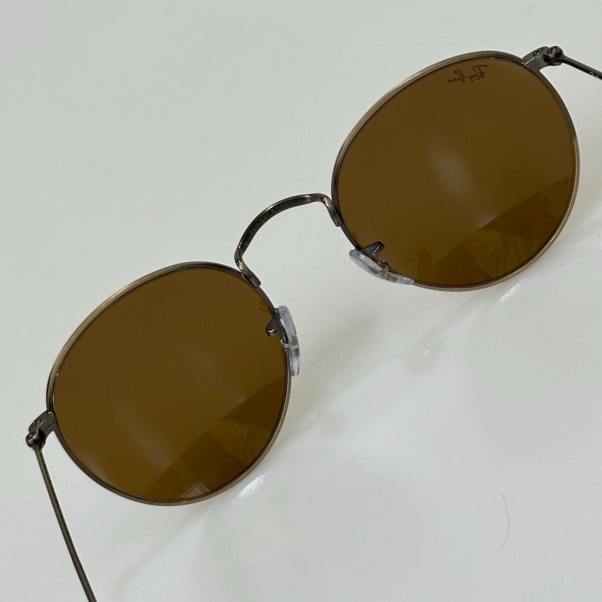美品!!◇イタリア制 レイバン ラウンドメタル RB3447 9223/6 50□21 アンティークブラウン ブラウンレンズ サングラス Ray-Ban 