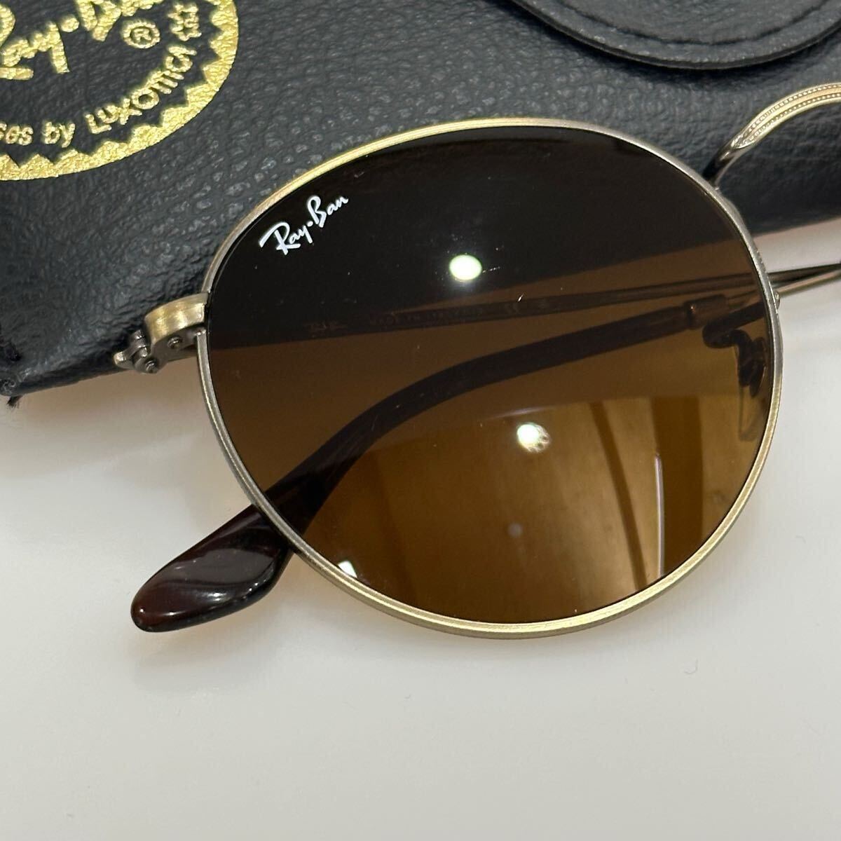 美品!!◇イタリア制 レイバン ラウンドメタル RB3447 9223/6 50□21 アンティークブラウン ブラウンレンズ サングラス Ray-Ban 