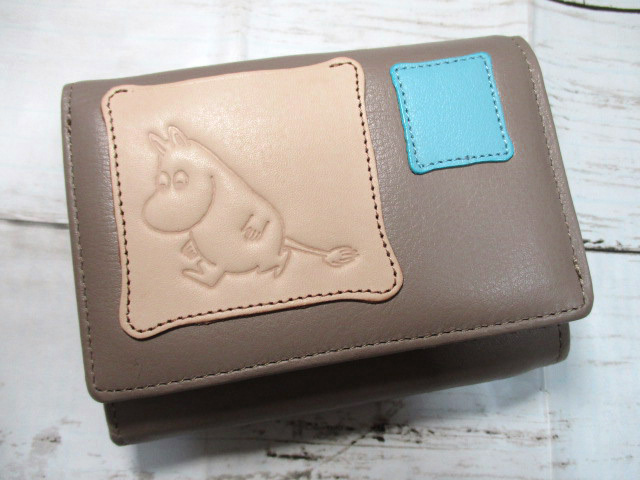 財布 二つ折り かぶせ レディース ムーミン MOOMIN キャラクター ブランド 本革 牛革 パッチワーク パステルカラー 最新作 第２弾 ムーミン