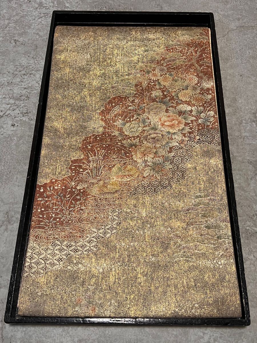 帯 金糸 金彩 正絹 袋帯 和装 着物 きもの 黄金系 織物