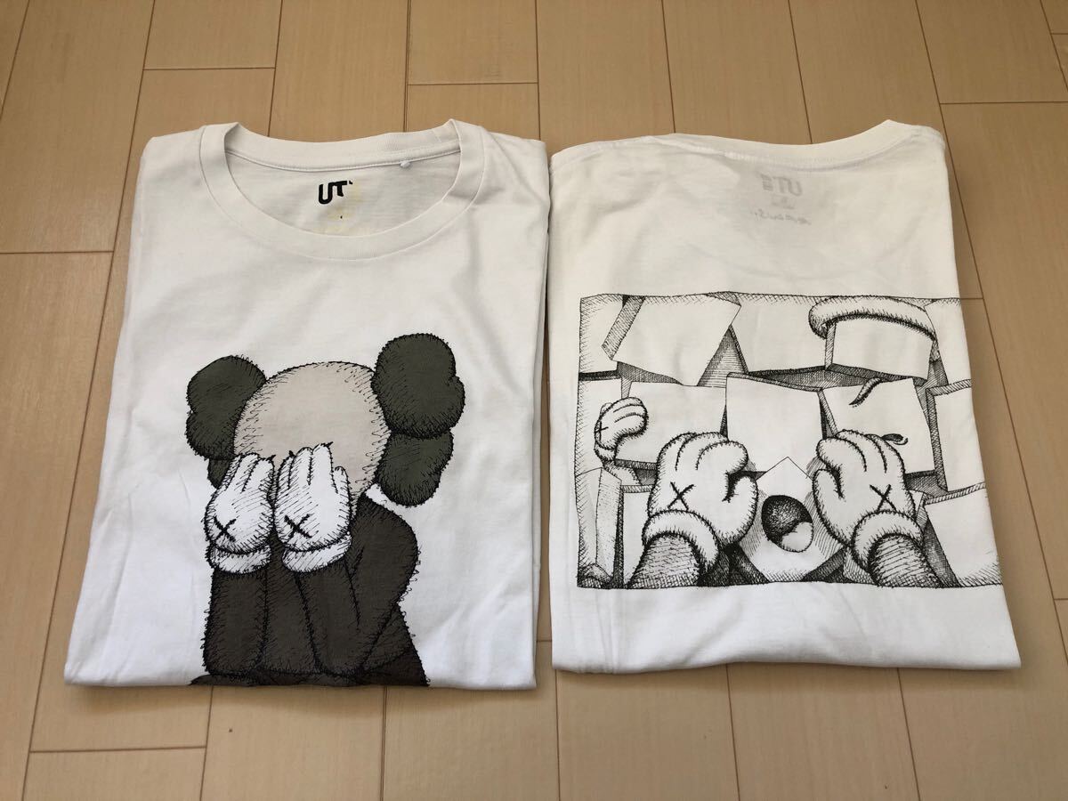 UNIQLO カウズ　コラボ　tee XL 白 Tシャツ　古着