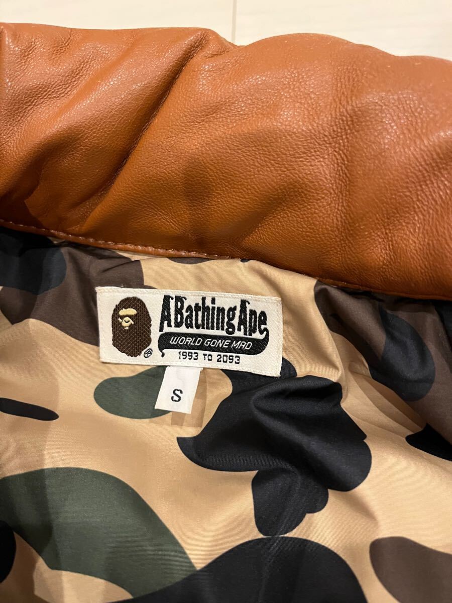 A BATHING APE アベイシングエイプ シープスキン レザーダウン A BATHING APE アベイシングエイプ シープスキン レザーダウン
