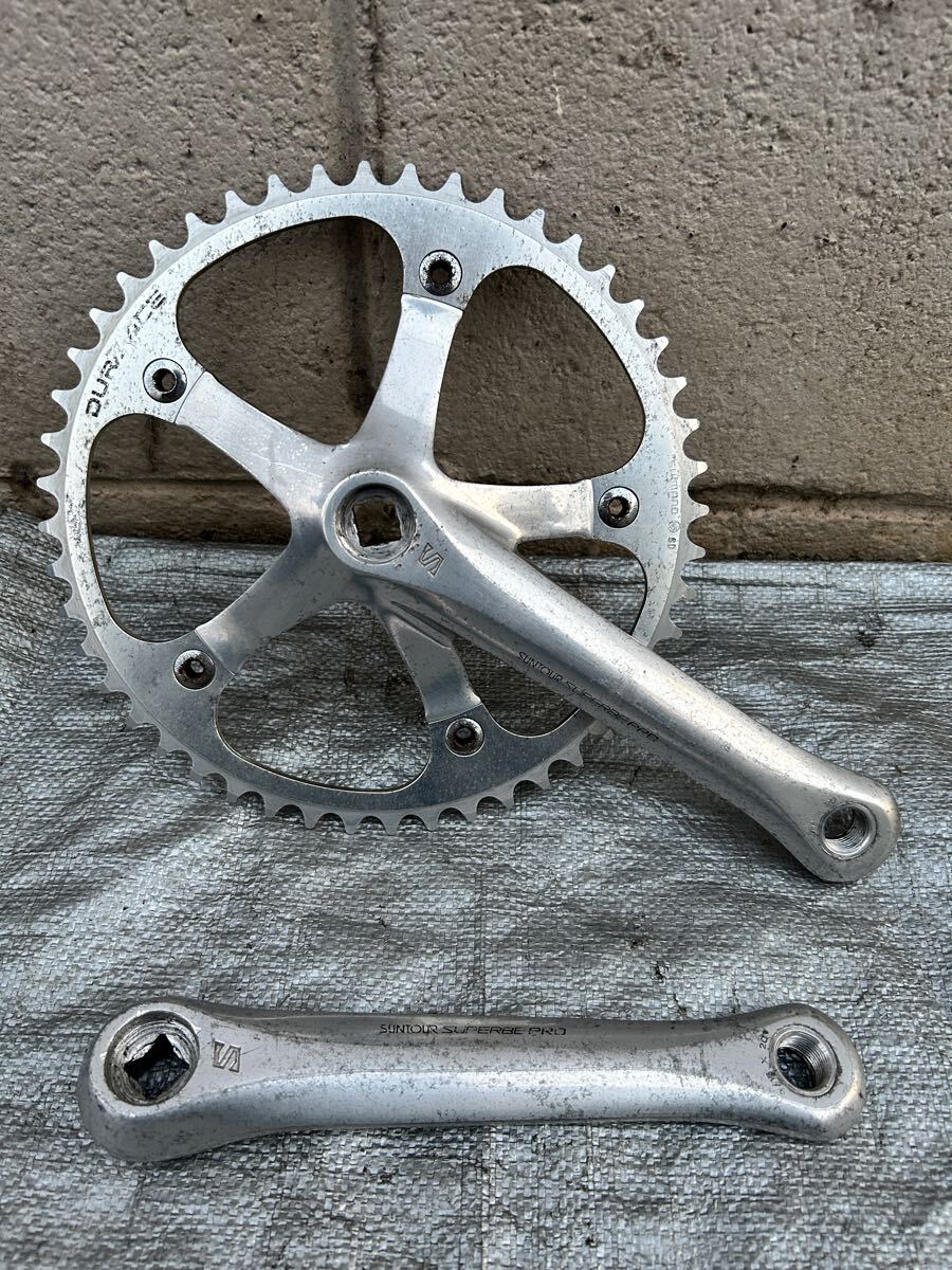 【レアモノ！】SUNTOUR SUPERB PRO ロードバイク用 アルミクランクセット ビンテージ 48T サンツアー 日本製