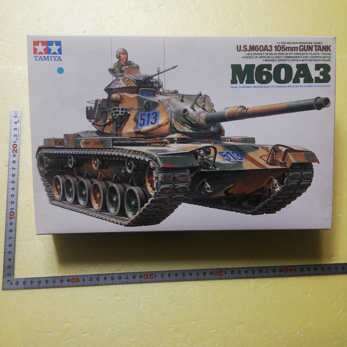 ☆地　1/35 タミヤ　田宮　アメリカ　M60A3 105㎜砲搭載　戦車兵１名　アメリカ版？　未組立