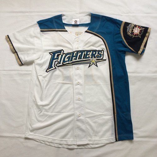 FIGHTERS OFFICIAL GOOS ファイターズオフィシャルグッズ M トップス アウトレット メンズ 白 青 シャツ 半袖 大谷翔平 日本ハムファイター