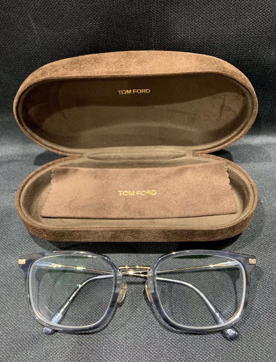 【6MI四■10002D】★1円スタート★TOM FORD★トムフォード★TF5747-D-B★055　54□22 145★メガネ★度あり★眼鏡★ケース付き