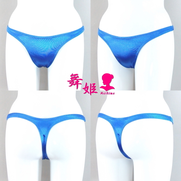 (194X4L-F41)レディースサテンTバック(サテンブルー)