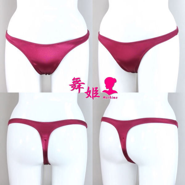 (194X3L-F25)レディースサテンTバック(サテンワイン)
