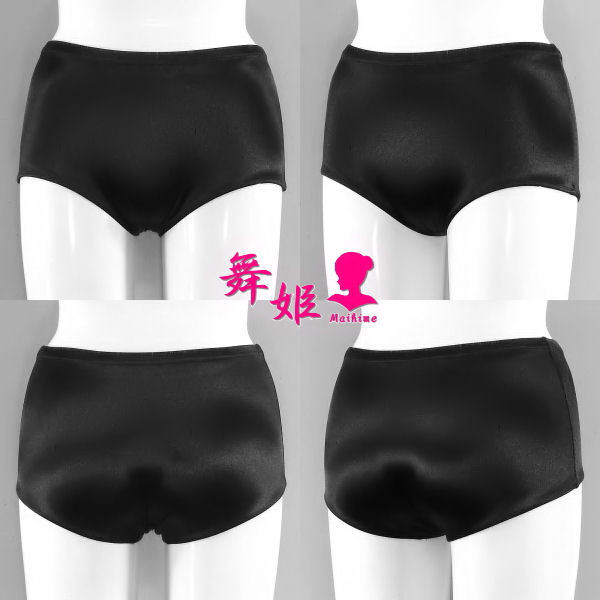 (278X4L-F01) サテン ローレグ ブルマ (サテンブラック)