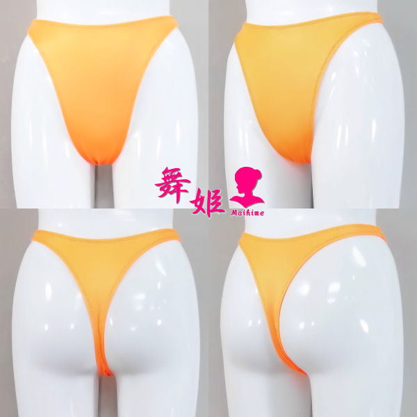 (196X3L-T81) 超ハイレグTバック (艶光沢オレンジ)