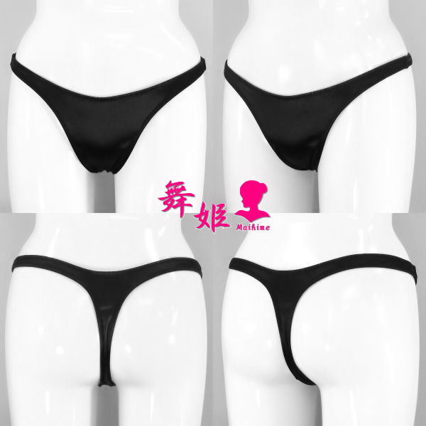 (194X3L-F01)レディースサテンTバック(サテンブラック)