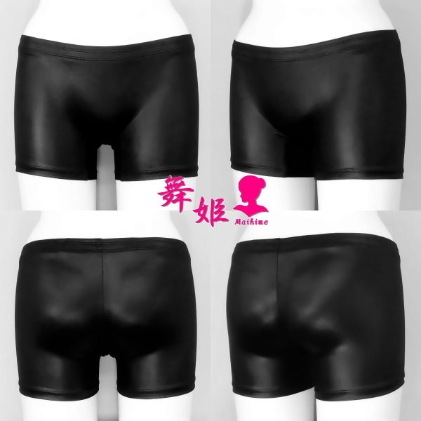 (191XLa-T01) 二分丈桃尻スパッツ(艶光沢ブラック)