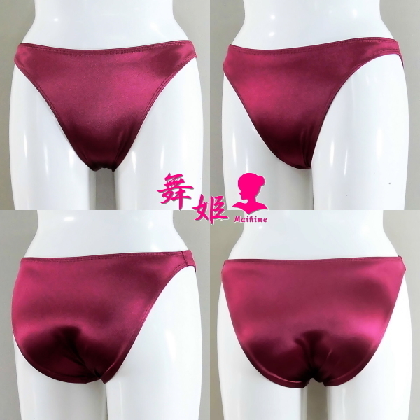 (283XXL-F25) ハイレグスリークォータ (サテンワイン)