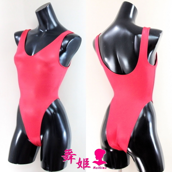 (342XLa-T21)タンク型超ハイレグリオバック(艶光沢レッド)