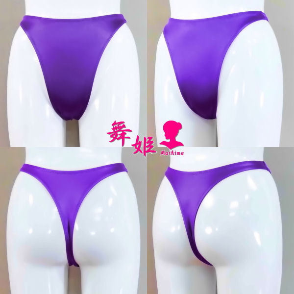 (196X3L-T61) 超ハイレグTバック (艶光沢パープル)