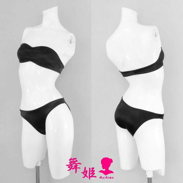 (270XXL-F01) シンプルブラ＆ショーツ (サテンブラック)