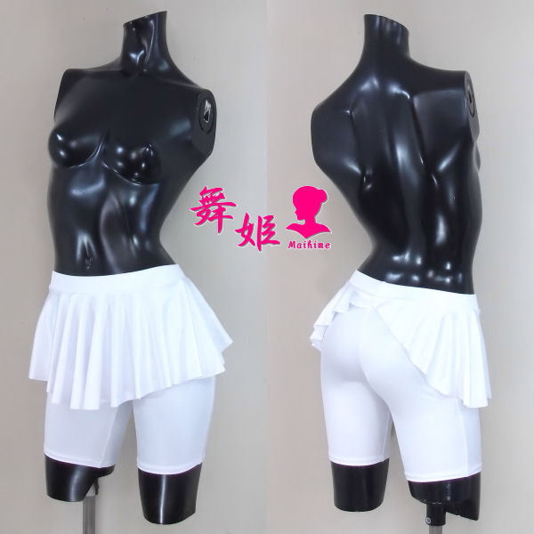 (310XXL-T12)ミニエプロン風ピーチスパッツ(艶光沢ホワイト)