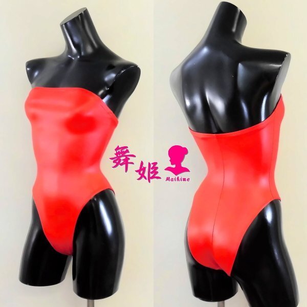 (488XXL-T21) チューブトップ型超ハイレグ (艶光沢レッド)