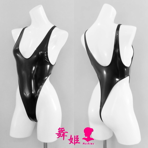 (394Maa-G01) タンク型超々ハイレグTバック (グロスブラック)