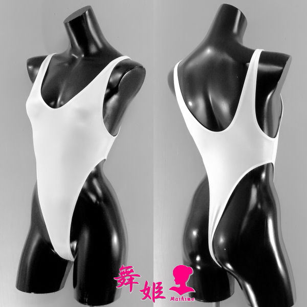 (394X3L-T12) タンク型超々ハイレグTバック (艶光沢ホワイト)