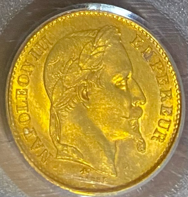 1869A フランス パリ 20フラン 金貨 PCGS 有冠 月桂冠 1869A フランス パリ 20フラン 金貨 PCGS 有冠 月桂冠