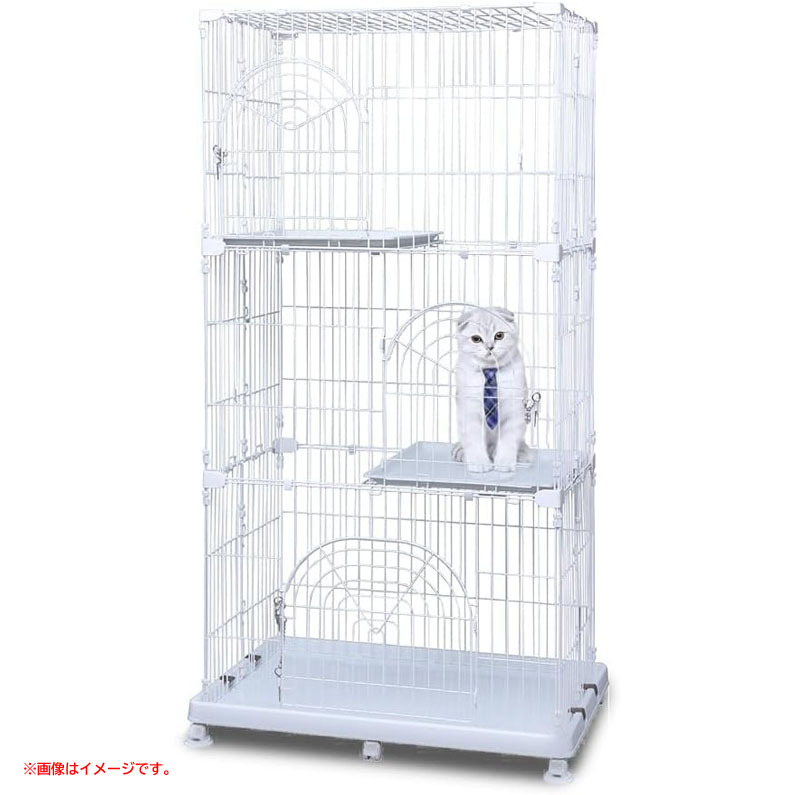 D3484YO ◆0108【アウトレット品】ペットケージ 猫 ケージ 3段 アイリスプラザ PEC903 キャスター付未使用 ペット用品