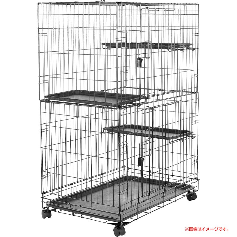 D1599YO ◆0110_5凹【訳あり・アウトレット品】猫ケージ キャットケージ 大型 3段 Amazonベーシック 9050 折り畳み式ペット用品