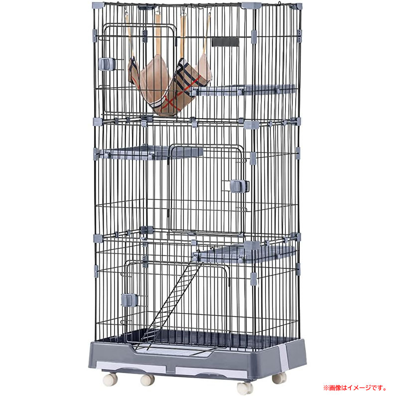 D2640YO ◆0110_3凹【アウトレット品】キャットケージ 3段 猫 ケージ BTM TX287474GAA ペットケージ キャットハウス未使用