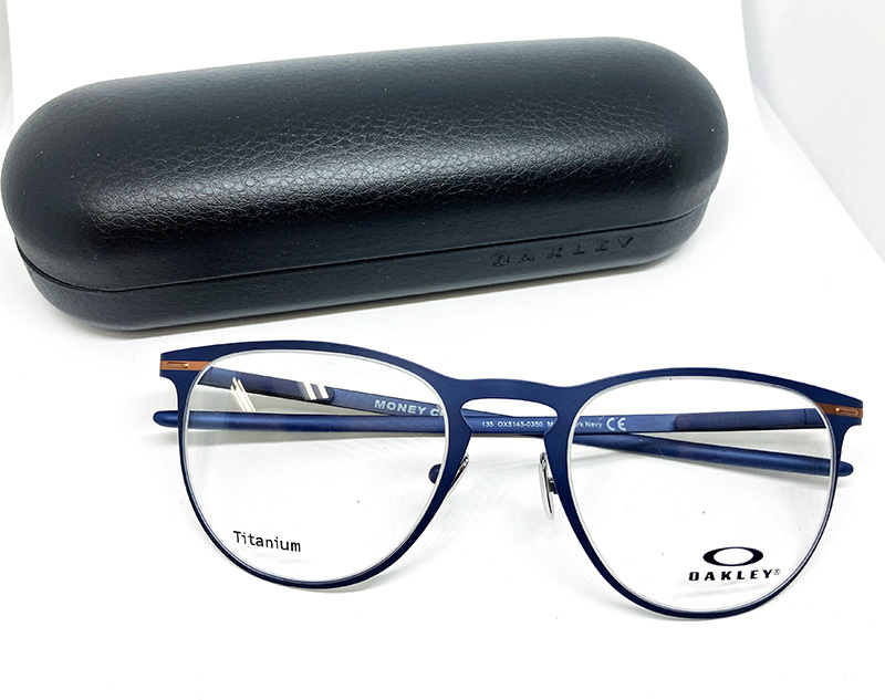OAKLEY オークリー 正規品 メガネフレーム MANEY CLIP OX5145-0350 マットダークネイビー 紺 新品 マネークリップ チタン製 度付き加工可