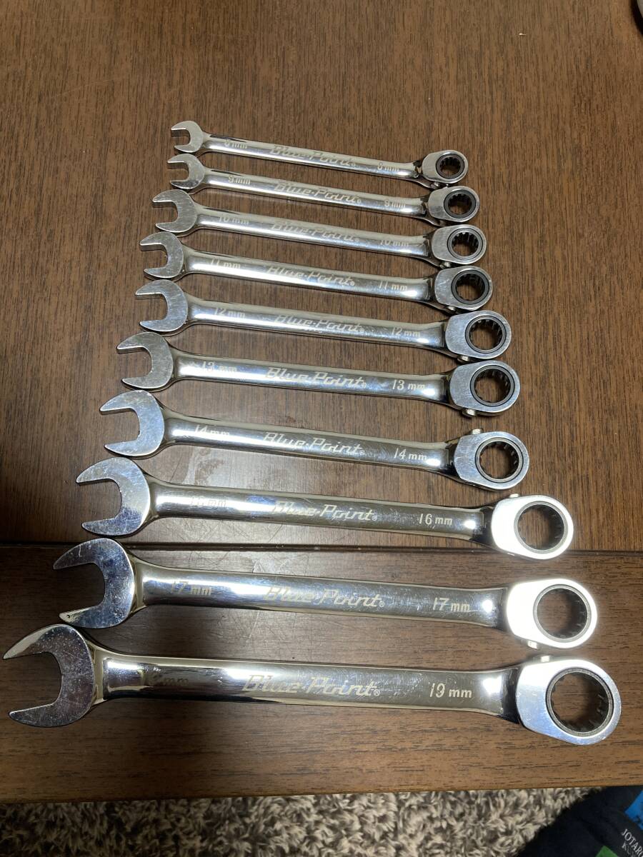 Blue-point/ブルーポイント 15°オフセット スタンダードハンドル ラチェットコンビレンチ 12角 10本セット BOERMSP08~019 Snap-on