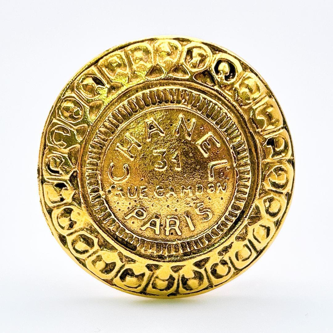 【鑑定済み!】シャネル イヤリング ヴィンテージ カンボン ゴールドカラー CHANEL_画像5