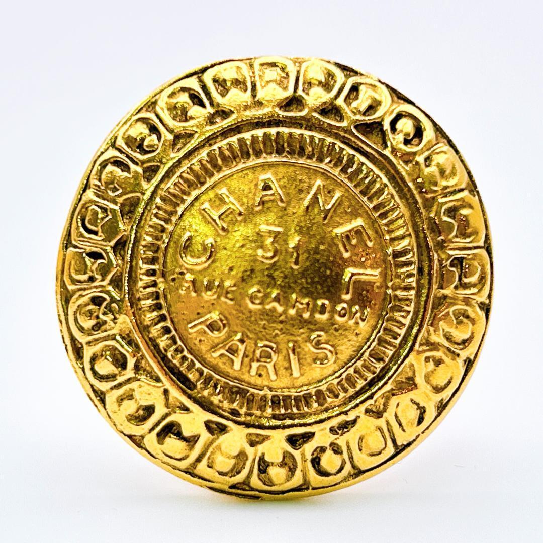 【鑑定済み!】シャネル イヤリング ヴィンテージ カンボン ゴールドカラー CHANEL_画像6